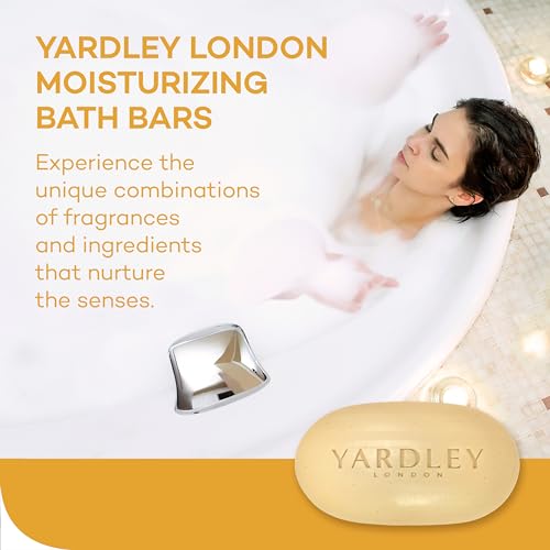 Yardley Oatmeal & Almond Bar Soap Pack of 4 - 4 Ounce Each, Moisturizing & Luxurious
