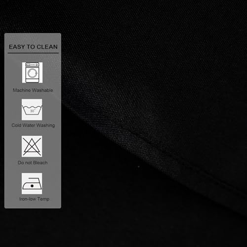 36x36 Inch Solid Black Tablecloth - Wrinkle Resistant Polyester Cover for Parties & Weddings