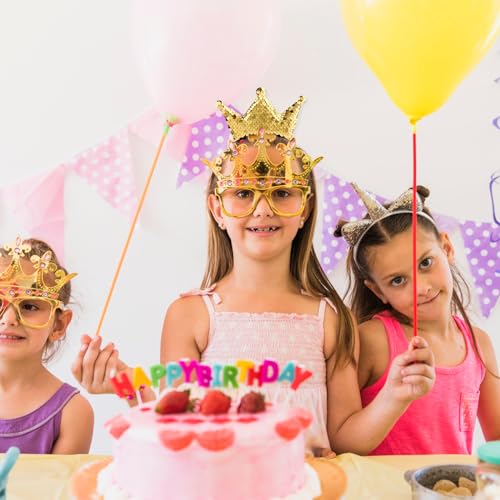 Dimeho Gold Sequin Crown Headband for Parties & Celebrations