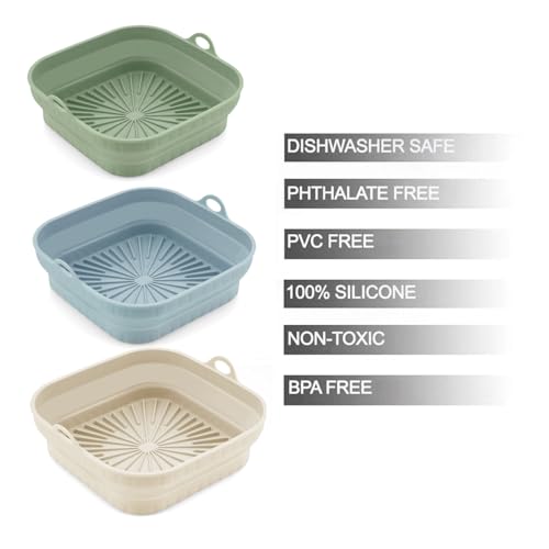 Reusable Silicone Air Fryer Liners – 8 Inch Square, Non-Stick & Heat Resistant
