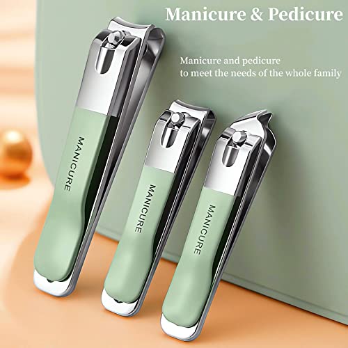 NEMIBAD 4-Piece Green Stainless Steel Manicure Set with Nail Clippers & Tools