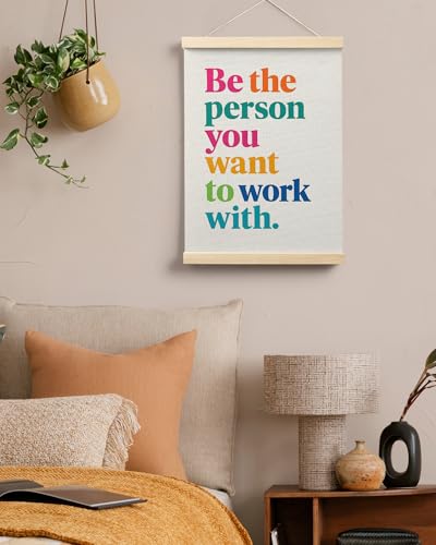 Motivational Office Wall Art Poster with Wooden Hanger - 12x16 Inch