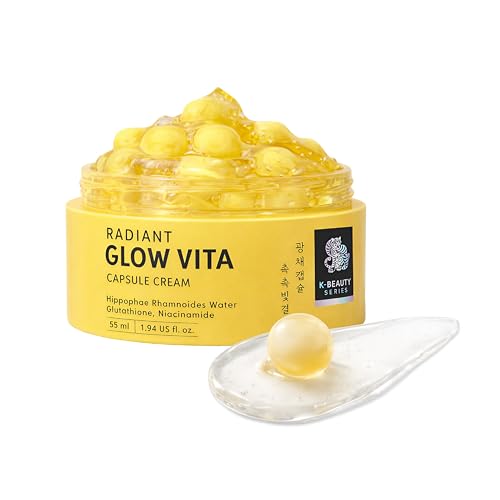 Kiss Glow Vita Capsule & Gel Face Moisturizer with Vitamin C & Niacinamide, Hydrating Korean Skincare, 1.94 oz