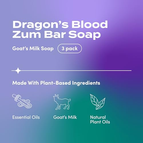Zum Goat's Milk Soap Bar - Dragon's Blood Scent, 3 oz Pack of 3 - Natural & Cruelty-Free