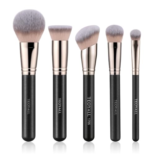 TEOYALL 5-Piece Makeup Brush Set with Blush Brush - Professional Quality