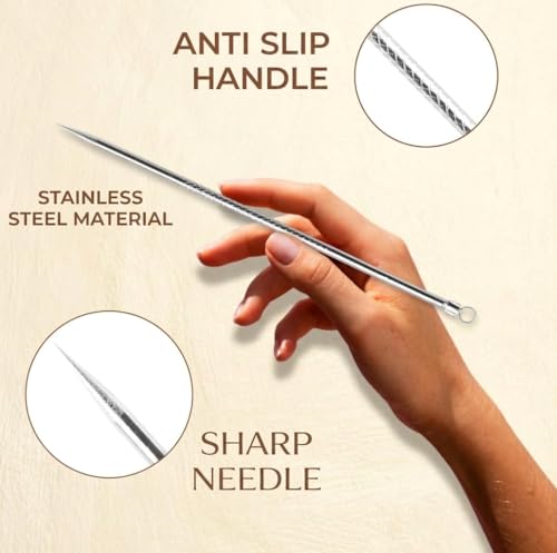 DERMATED Blackhead Remover Tool Set - 2 Pcs Dual-Ended Extractors