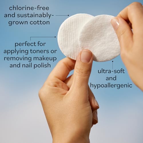 Sky Organics Organic Cotton Rounds for Sensitive Skin, 100% Pure GOTS Certified Organic for Beauty & Personal Care, 300 ct.