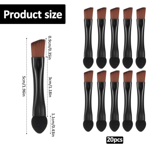 20 Disposable Dual-Sided Eyeshadow Applicators - Makeup Brushes