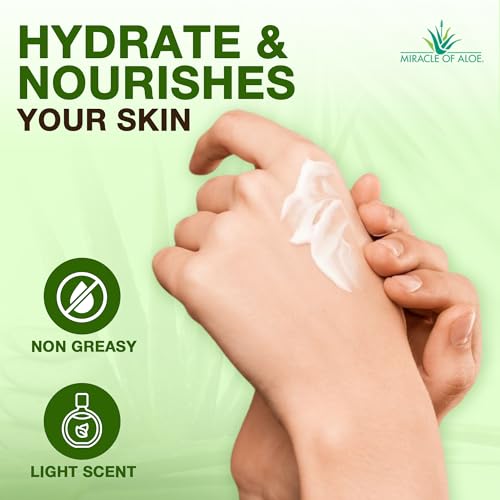 Miracle of Aloe Hand Repair Cream - 8 Oz Non-Greasy Moisturizer
