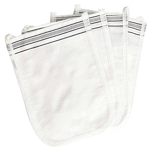 Cacala White Turkish Exfoliating Gloves for Face & Body - 4 Pcs Spa Hammam Kese Mitts