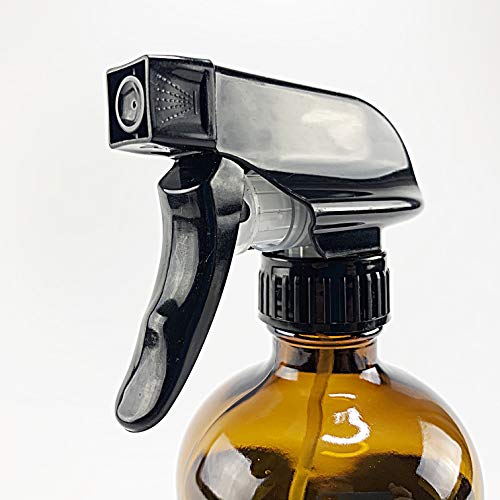 16 oz Amber Glass Spray Bottles with Silicone Sleeve - 2 Pack