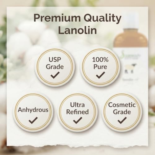 Soapeauty 100% Pure Liquid Lanolin Oil for Dry Skin, Hair & Nails - 4 fl oz