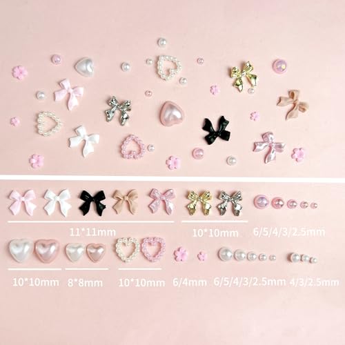 3D Nail Charms Kit with Bow and Flower Designs - 14 Grids