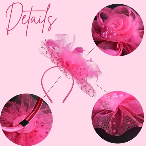 Pink Fascinator for Women - Derby, Church & Tea Party Accessory