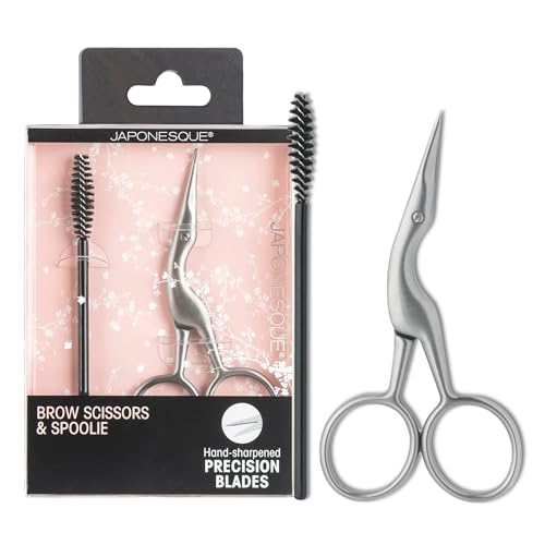 JAPONESQUE Brow Scissors and Spoolie Set - Stainless Steel Brow Grooming Tools