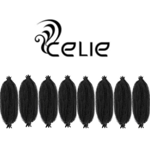 Celie Marley Twist Braiding Hair Extensions 12 Inch Pack of 8 - 1B# Pre-Separated Afro Twist