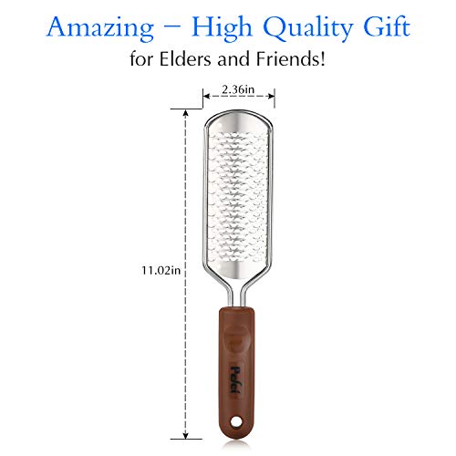Pefei 2-Pack Professional Stainless Steel Pedicure Foot Files for Wet & Dry Feet