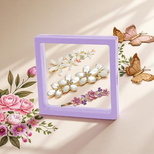 D Floral Design Flower Hair Clips for Women - 3 Pcs Vintage Rhinestone Barrettes