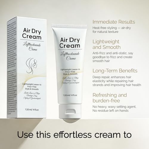 Air Dry Cream for Frizz Control - Lightweight Hair Smoothing, 4 oz