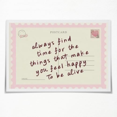 Vintage Pink Inspirational Wall Art - Positive Quote Poster 8x10