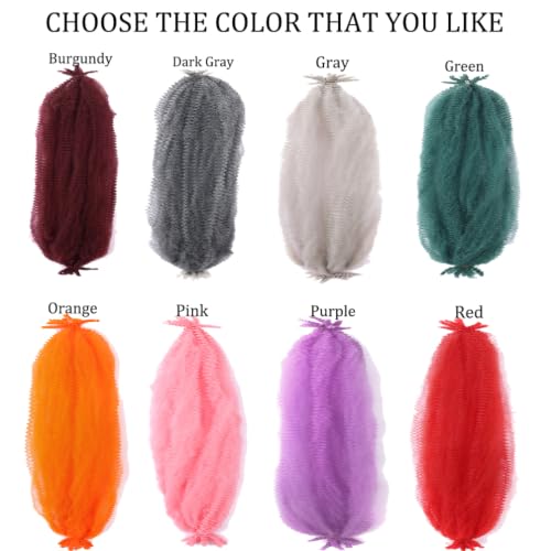 Jiefeng Red Afro Twist Hair 24 Inch - 3 Packs Springy Crochet Braids