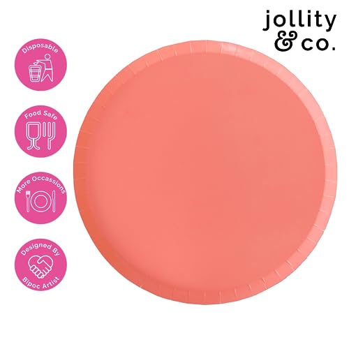 Jollity & Co Apricot Orange Paper Dinner Plates - 10" Pack of 8