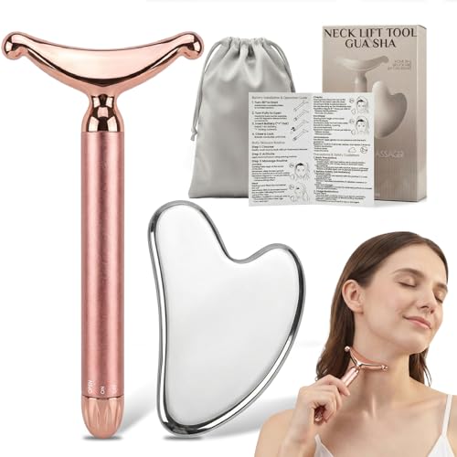 Rena Chris Gua Sha & Neck Lift Tool Set - Stainless Steel Face Massager