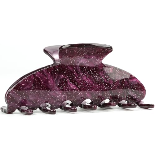 MAORULU 4-Inch Purple Glitter Hair Claw Clip for Women