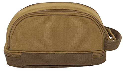Rothco Deluxe Canvas Travel Kit Coyote Brown Vintage Dopp Toiletry Organizer