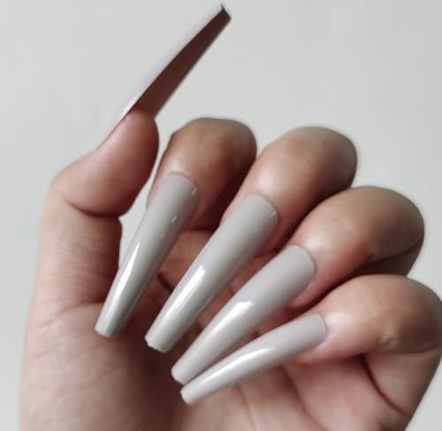 LuckForever Extra Long Coffin Nail Set XL Ballerina 120pc ABS Press On Nails