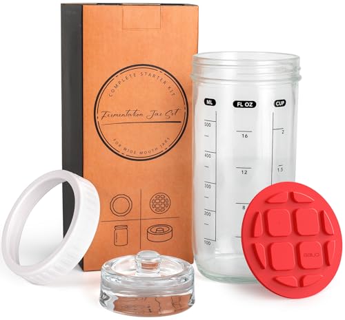 Complete Fermentation Kit with Mason Jar & Burping Lids