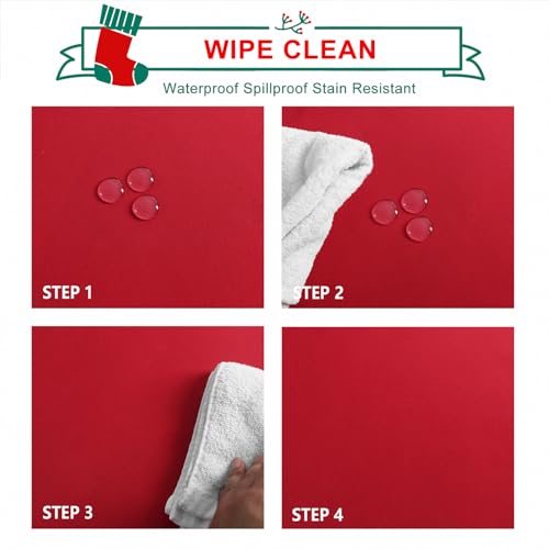 30-Inch Round Red Tablecloth - Waterproof & Stain Resistant Polyester