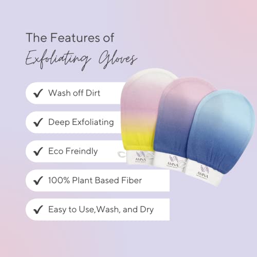 AMNA Natural Beauty Exfoliating Kessa Glove - Blue Gradient Viscose