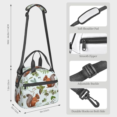 Reaocly Insulated Pine Cone Lunch Bag with Adjustable Strap