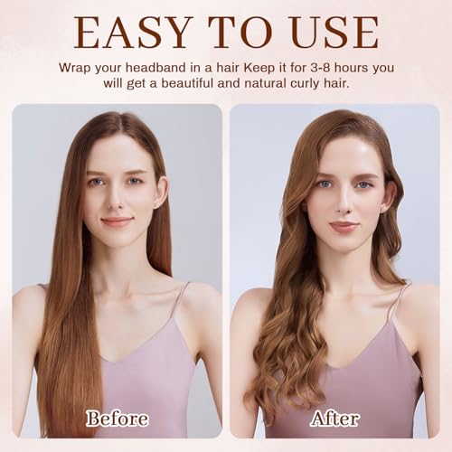 Awaytr Velvet Heatless Hair Curler Set in Deep Pink for Overnight Curls