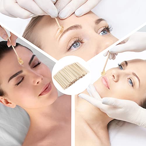 400 Pcs Wooden Wax Spatulas for Facial & Body Hair Removal - Demissle Mini Applicators