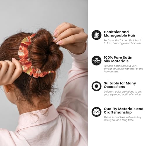 Satin Ribbon Scrunchies Set for All Hair Types - Soft, Durable & Stylish