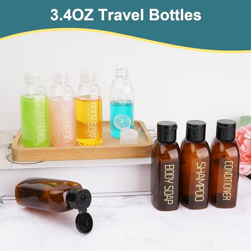 Cosywell Travel Bottles for Toiletries - 8PCS 3.4oz TSA Approved, 6 Labeled