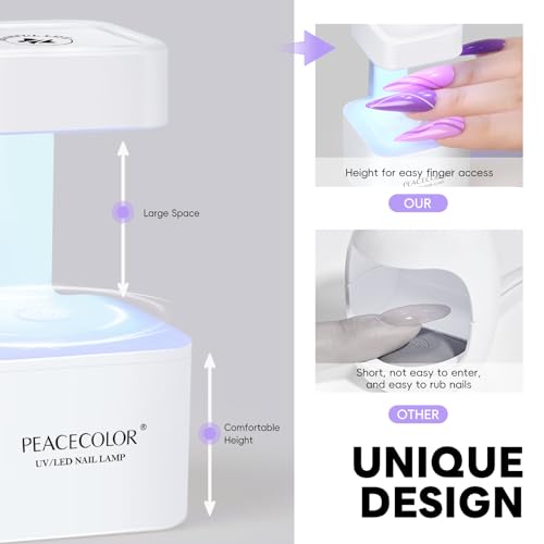 PEACECOLOR Mini UV Nail Lamp with 2 Timer Modes for Gel Nails