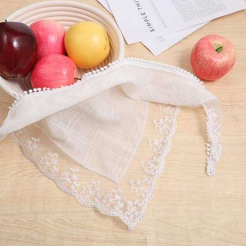 White Lace Head Scarf for Women - Adjustable Bohemian Bandana