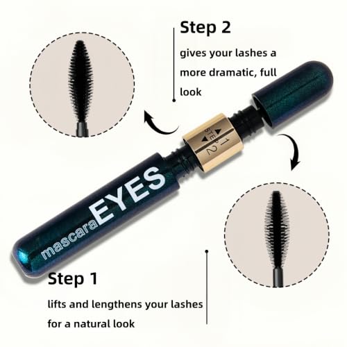 Dual-Effect Waterproof Black Mascara for Length & Volume