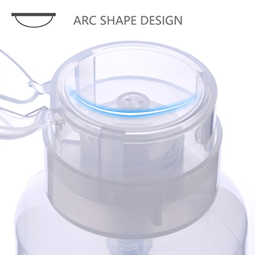 Biutee 200ml Clear Acetone Pump Dispenser Bottle - Lockable & Reusable
