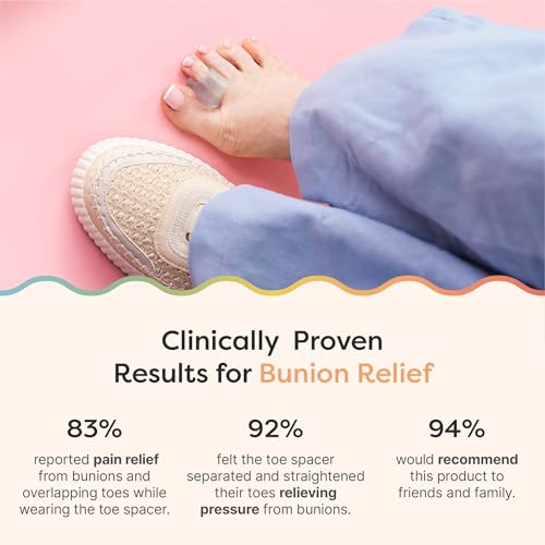 ZenToes Firm Frosted Clear Gel Toe Spacers for Bunions - 4 Count