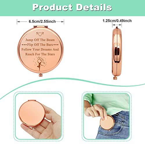 Rose Gold Compact Makeup Mirror for Gymnasts - Inspirational Gift