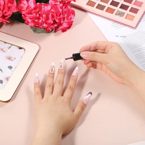 64 Sheets Self-Adhesive French Tip Nail Stickers - 8 Shapes