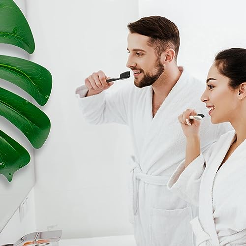 GOLD DAWN Large Long-Head Charcoal Bristle Toothbrush 4-Pack – Daily Whitening & Plaque Removal