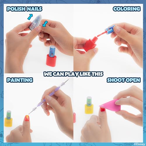 Kids Nail Polish Set 16-Piece Peel-Off Glitter & Opaque Colors Safe for Children 6+