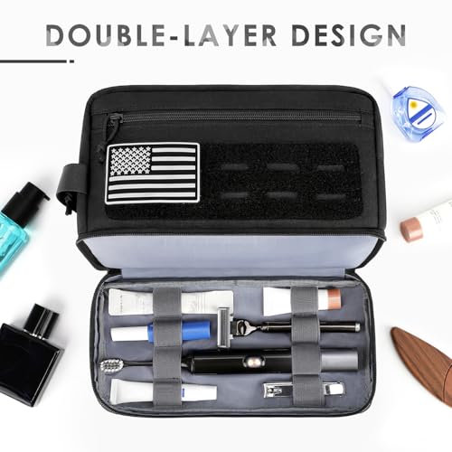 ETRONIK Tactical Toiletry Bag for Men - Large Capacity, Dual-layer
