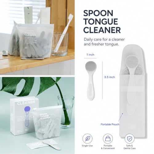 MATT GRAY Disposable Tongue Scrapers - 40 Count, Korean-Made Oral Care