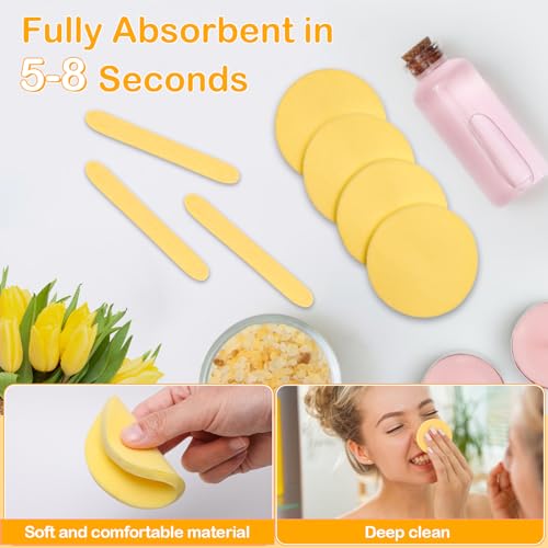 Yellow Compressed Facial Sponge for Cleansing & Exfoliating - Luxiv 120P